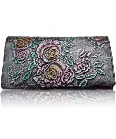 Womens Blocking Genuine Leather Wallet