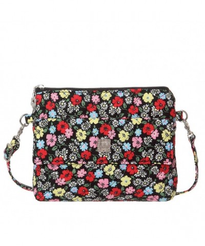 Crossbody Floral Pattern Canvas Wallet