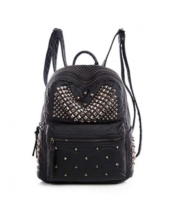 Womens Rivet Studded Punk Style Tote Handbag Preppy Shoulder Bag ...