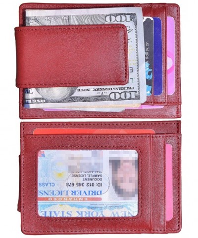 Wallet Genuine Leather Blocking Burgundy