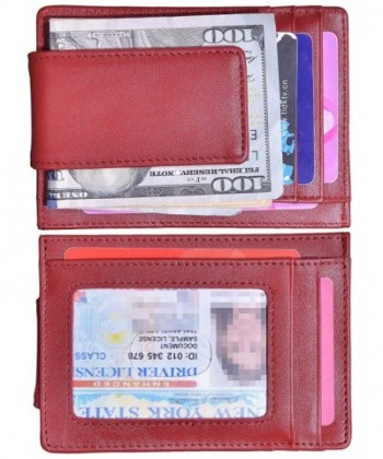 Wallet Genuine Leather Blocking Burgundy