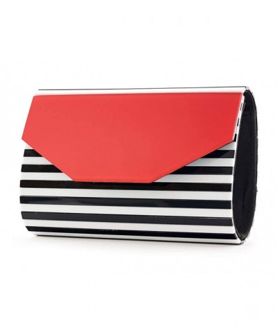 BG 713 STRIPE 060942 Box Clutch Black Stripe