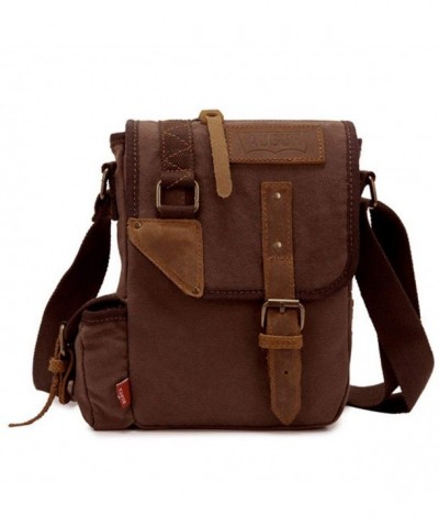 CLELO Canvas Genuine Leather Messenger