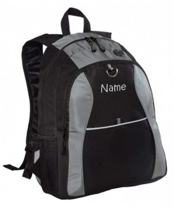 Personalized Grey Contrast Backpack Embroidered