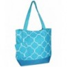 Ever Moda Quatrefoil Tote Teal