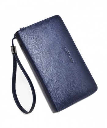 Daiwenwo Genuine Leather Wallets M37 Blue