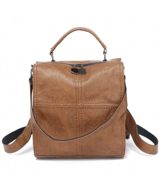 Women Backpack Purse Leather Shoulder Bag Square Rucksack Vintage ...