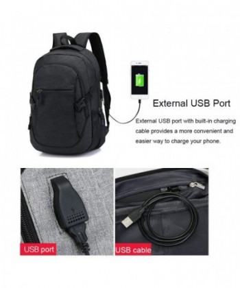 Laptop Backpack Resistant College Computer - Black - CX18EOCDAX7