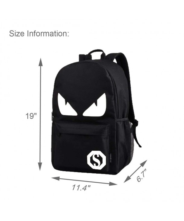 Luminous Backpack Shoulder Rucksack - Black - CC185QOH697