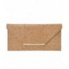 Natural Cork Flat Clutch Gold