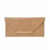 Natural Cork Flat Clutch Gold