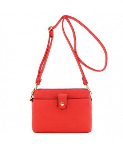 Double Compartment Small Crossbody Coral