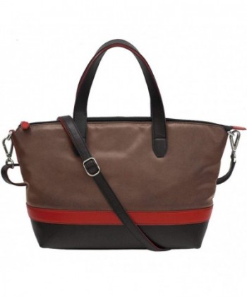 ili Leather Zippered Satchel Handbag