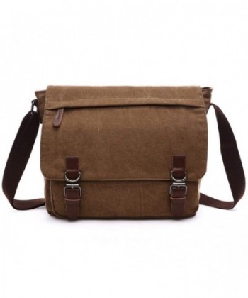 Vintage Canvas Messenger Bag School Business Shoulder Bag for 13.3-15.6 ...