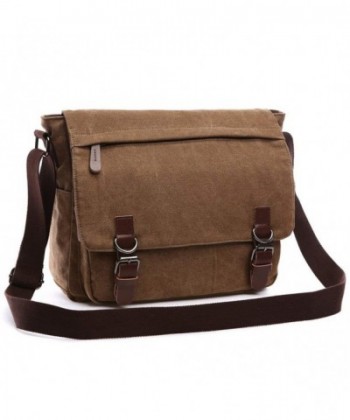 Vintage Canvas Messenger Bag School Business Shoulder Bag for 13.3-15.6 ...