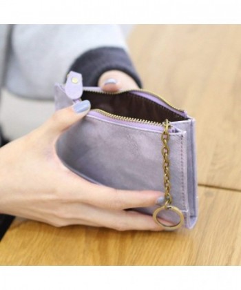 Women Slim Small Chain Wallet Vegan Leather Card Holder Short Purse ...