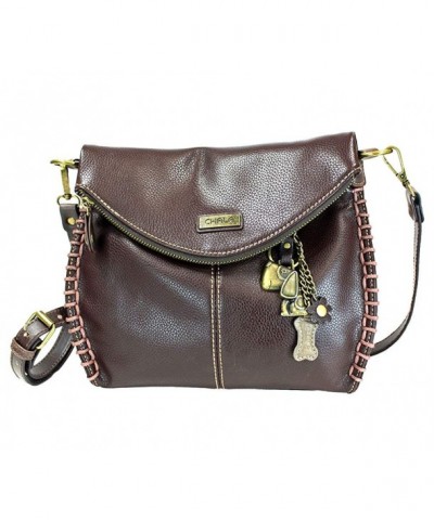 Charming Crossbody Chala Leather Brown Metal