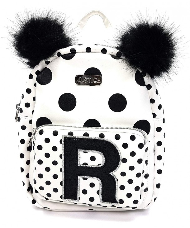 Justice Girls Backpack Initial Polka