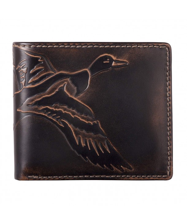 Co Bifold Hand Burnished Finish Mens Wallet Duck