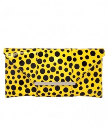 Polka Patent Envelope Clutch Yellow