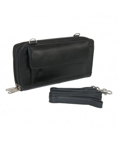 CTM Leather Zip Around Organizer Attachable