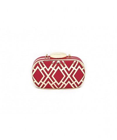 Colorful Metal Fretwork Overlay Clutch