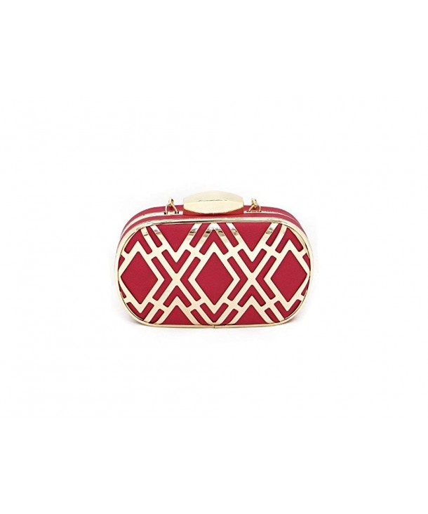Colorful Metal Fretwork Overlay Clutch