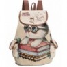 KIDVOVOU Canvas Backpack Embroidery Drawstring