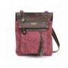 Crossbody Leather Messenger Burgundy Feather