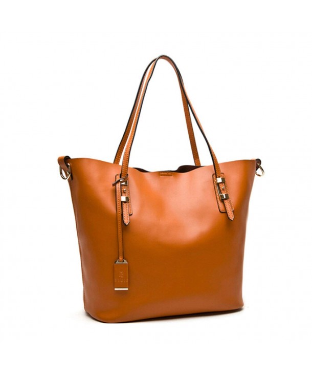 Work Style Leather Tote with Leopard Print Interior - CJ1895RCGWS