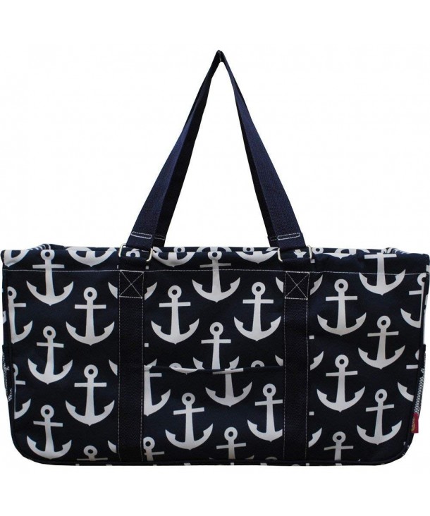 White Anchors Print Utility Tote