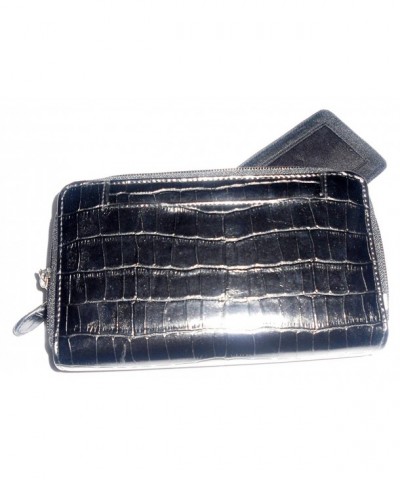 Black Moc Croc Big Wallet