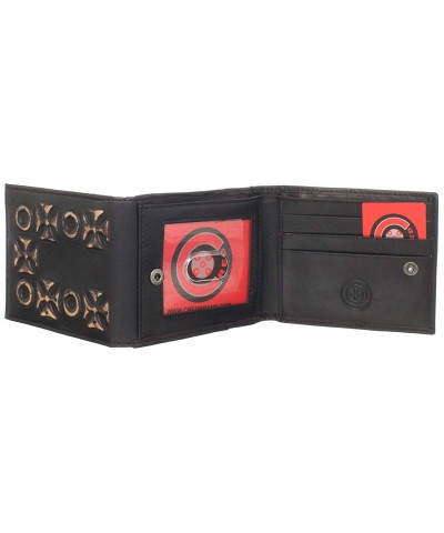 C Red Distressed Leather Wallet Grommet