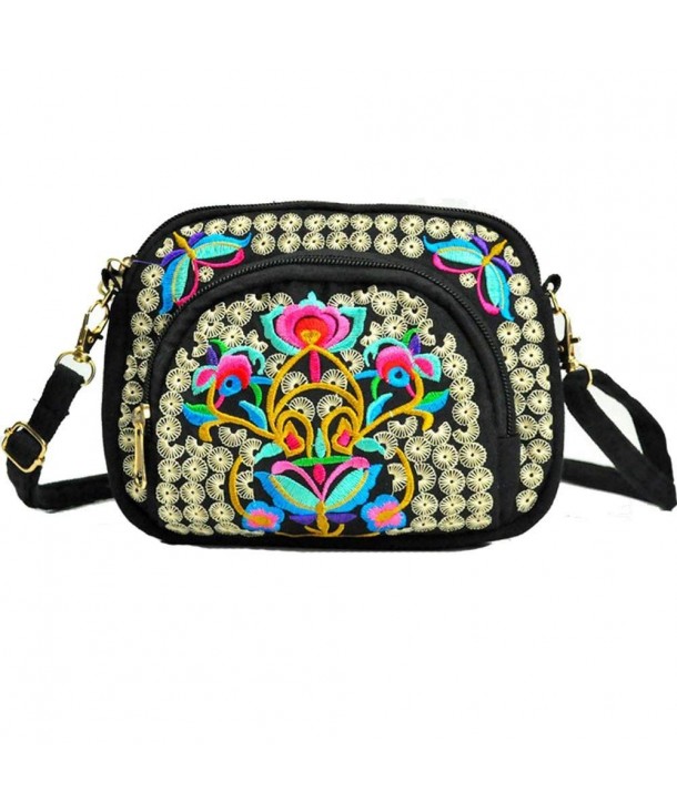 Embroidery Canvas Shoulder Messenger Handbags