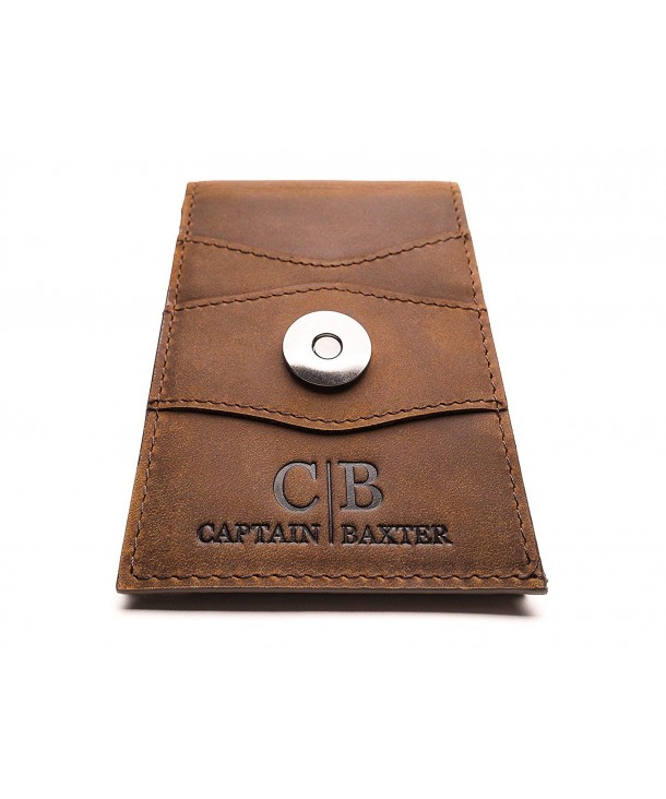 Mens Brown Minimalist Bifold Wallet