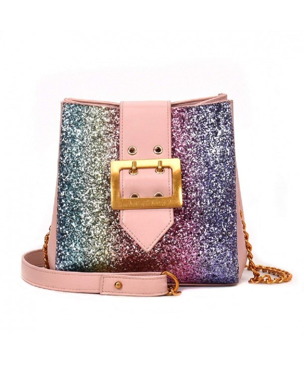 Bucket Bag Rainbow Sequin Shoulder Bag Small Crossbody Purse Handbags ...