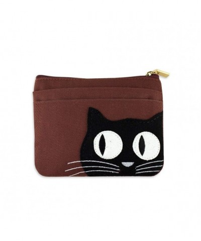 Zip Wallet Cat Applique Brick