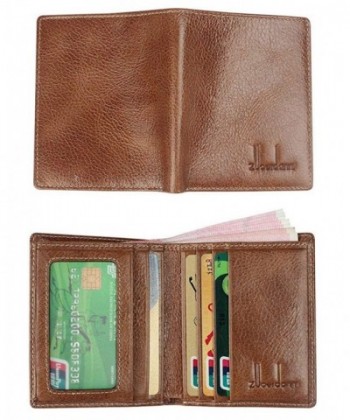 Mens Front Pocket RFID Blocking Thin Minimalist Genuine Leather Bifold ...