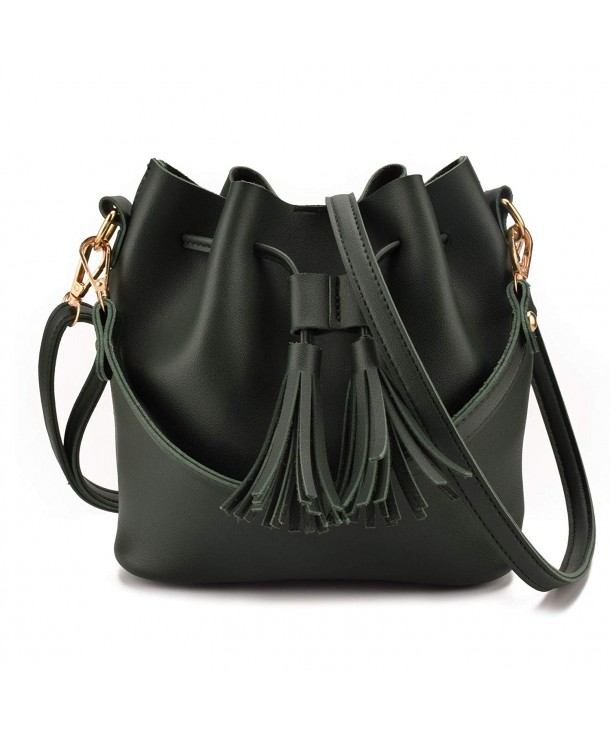 Jiaruo Leather Drawstring Handbags Shoulder
