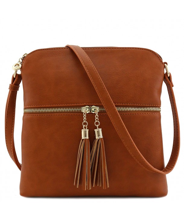 Tassel Zip Pocket Crossbody Dark