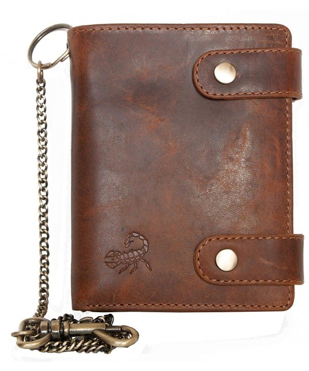 Genuine Leather Bikers Wallet Scorpion