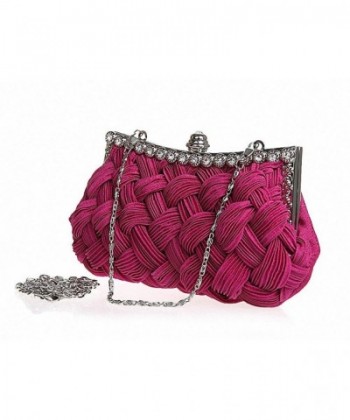 Womens Wedding Evening Bridal Bridesmaid Clutch Jeweled Pleated ...