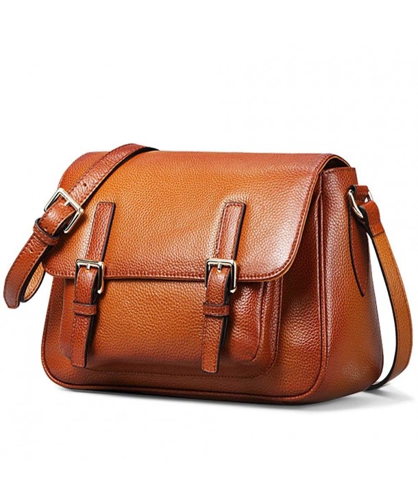 S-ZONE Women's Vintage Genuine Leather Crossbody Bag Shoulder Satchel ...