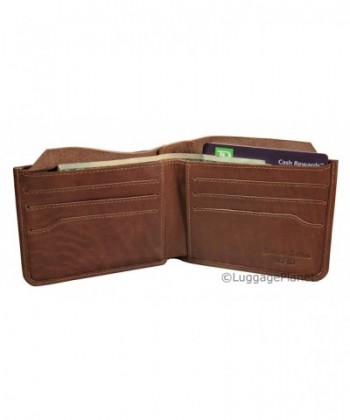 Leather Billfold Wallet Hidden Pocket