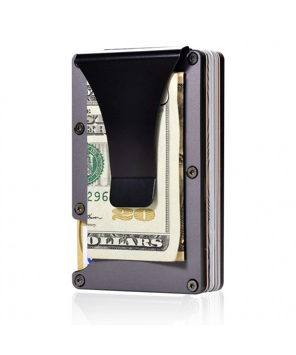 Aluminum Metal Wallet Front Pocket Minimalist Wallet & Money Clip Slim ...