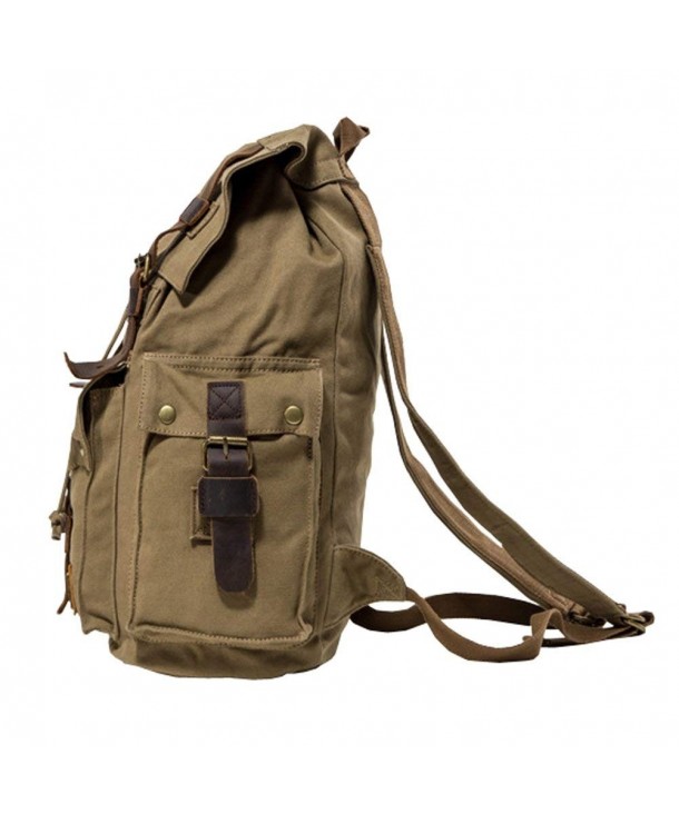 Backpack MenLeather Rucksack Knapsack - Green - C418E22EHAG