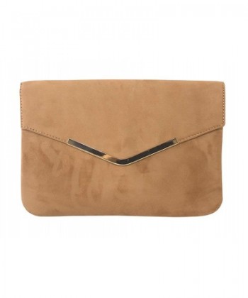 Envelope Foldover Casual Evening Clutch Bag - Tan - C418H28H98R