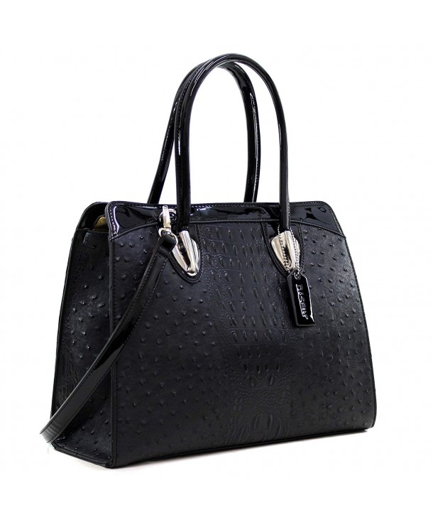 Women's Top Zip Double Handle Structured Work Tote Satchel Handbags ...