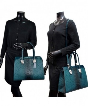 Women's Top Zip Double Handle Structured Work Tote Satchel Handbags ...