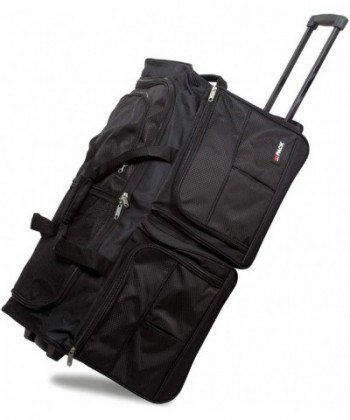 Polyester Rolling Wheeled Duffel Black